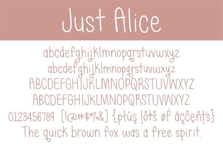 Just Alice шрифт скачать бесплатно