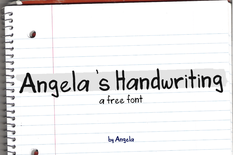 Angela’s Handwriting шрифт скачать бесплатно