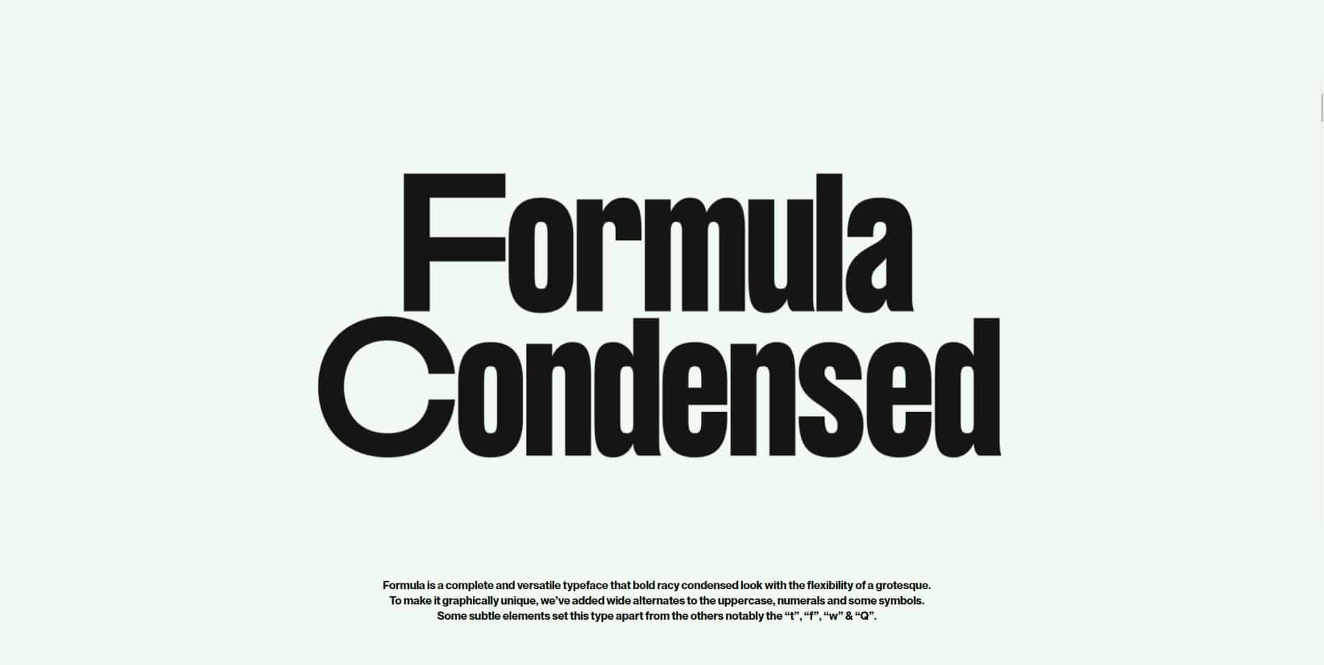Formula Condensed шрифт скачать бесплатно