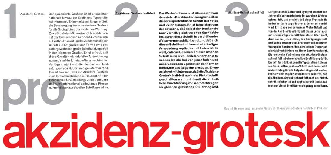 Akzidenz Grotesk 1966 Günter Gerhard Lange шрифт скачать бесплатно