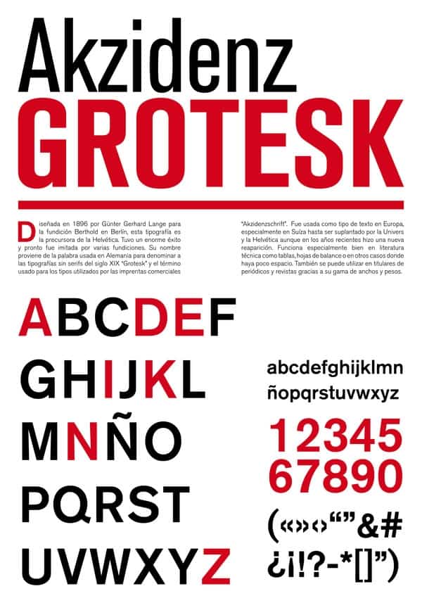 Akzidenz Grotesk 1966 Günter Gerhard Lange шрифт скачать бесплатно