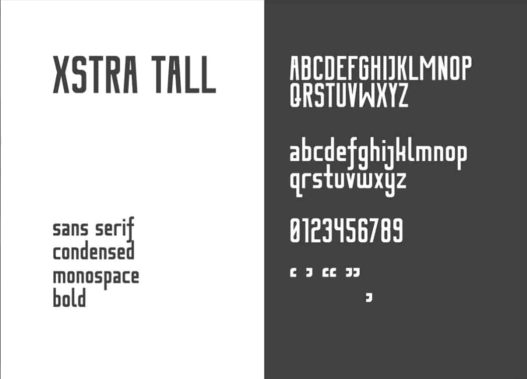 Xstra Tall шрифт скачать бесплатно